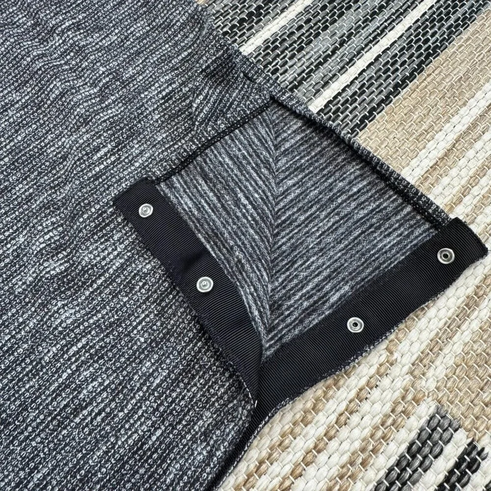 Lululemon Women's Vinyasa Scarf Snap Closure Neck Shawl Wrap Gray Black OS